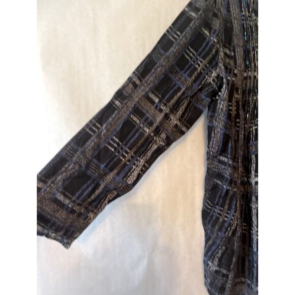 Soft Surroundings Black Iridescent Beaded Button Front Tunic Top Womens Medium - Picture 6 of 7